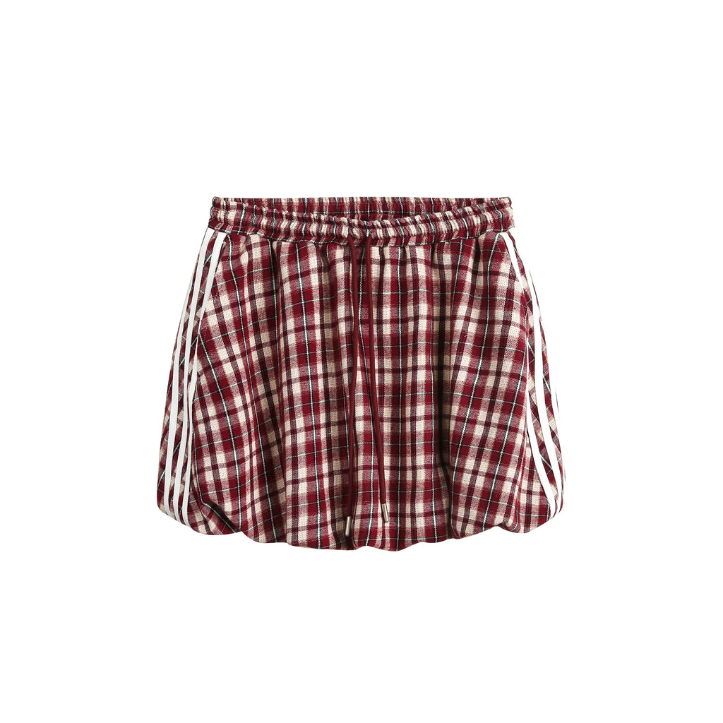 Short Loose Plaid Jacket & Skirt Set-Up