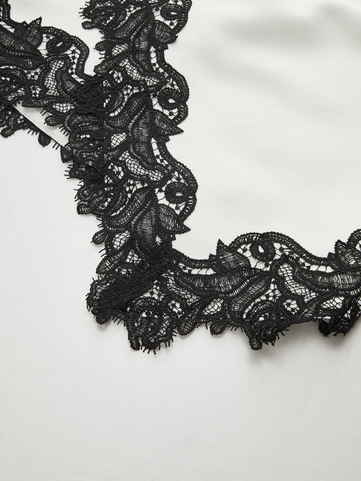 Lace Trimmed Satin Wrap Skirt