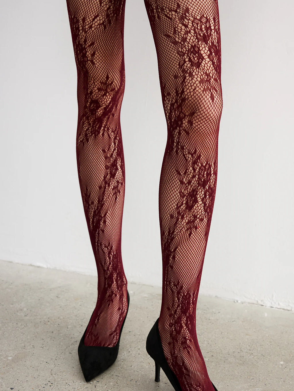 Floral Lace Fishnet Tights