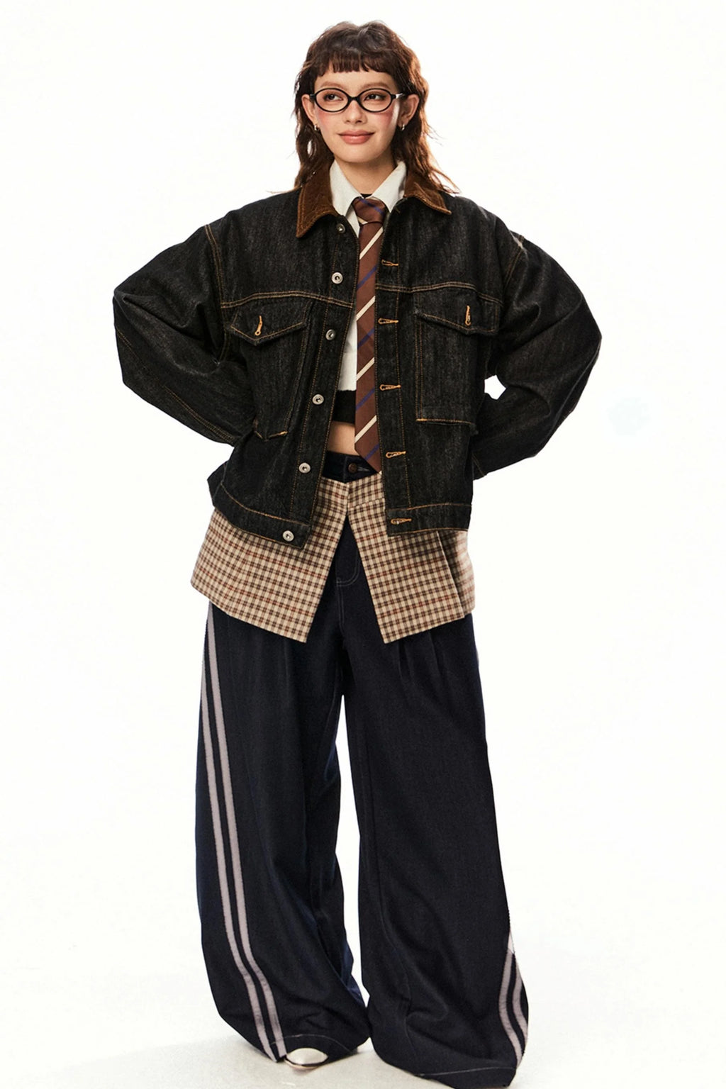 Retro Cropped Denim Cargo Jacket