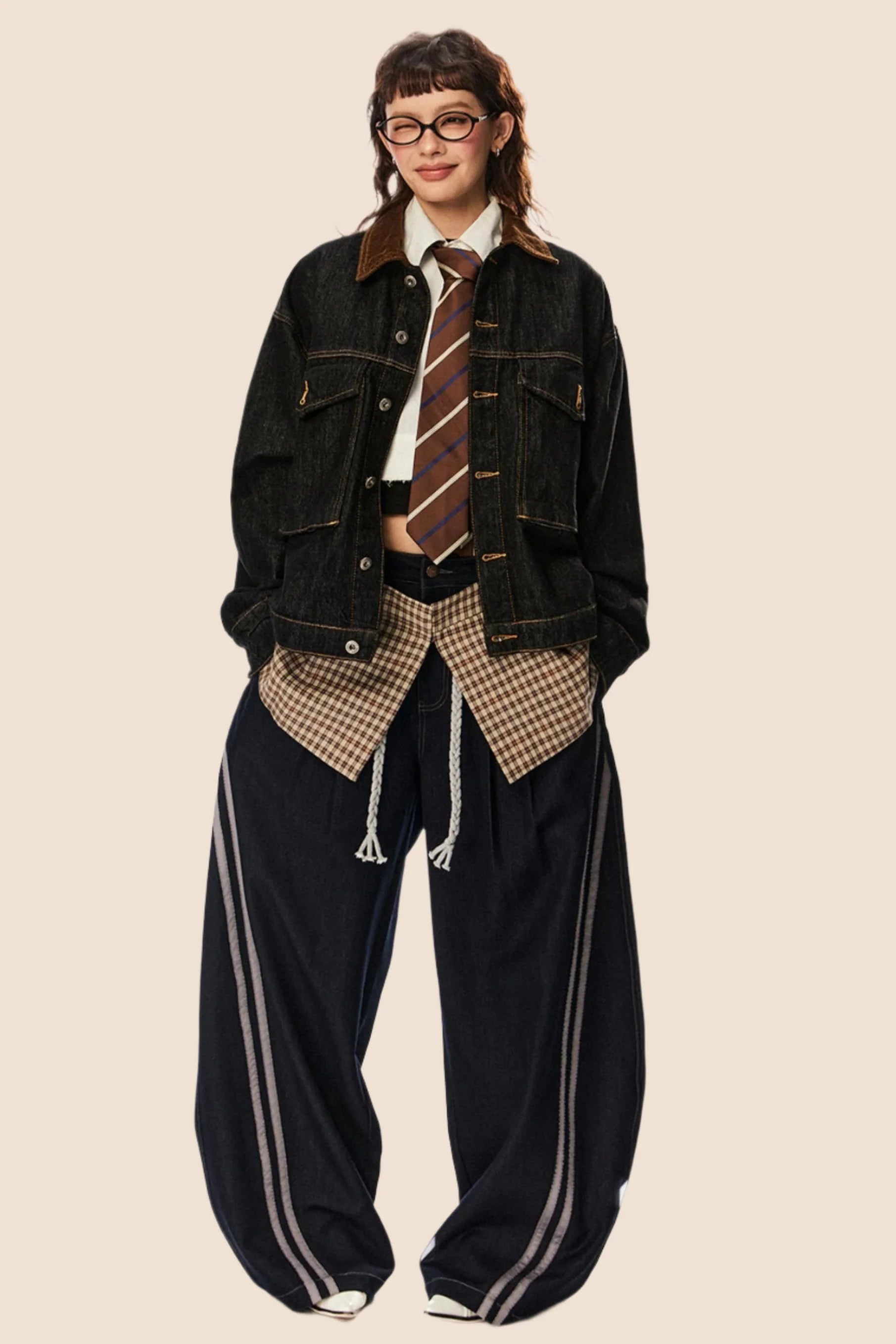 Retro Cropped Denim Cargo Jacket