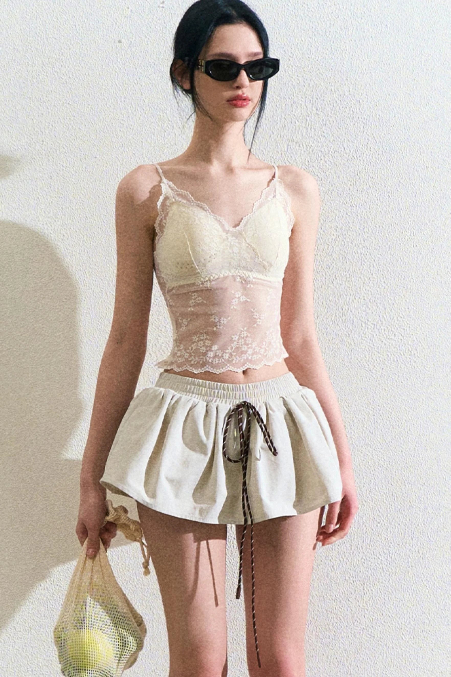 Pure Lace Strap Slim Underwear Top