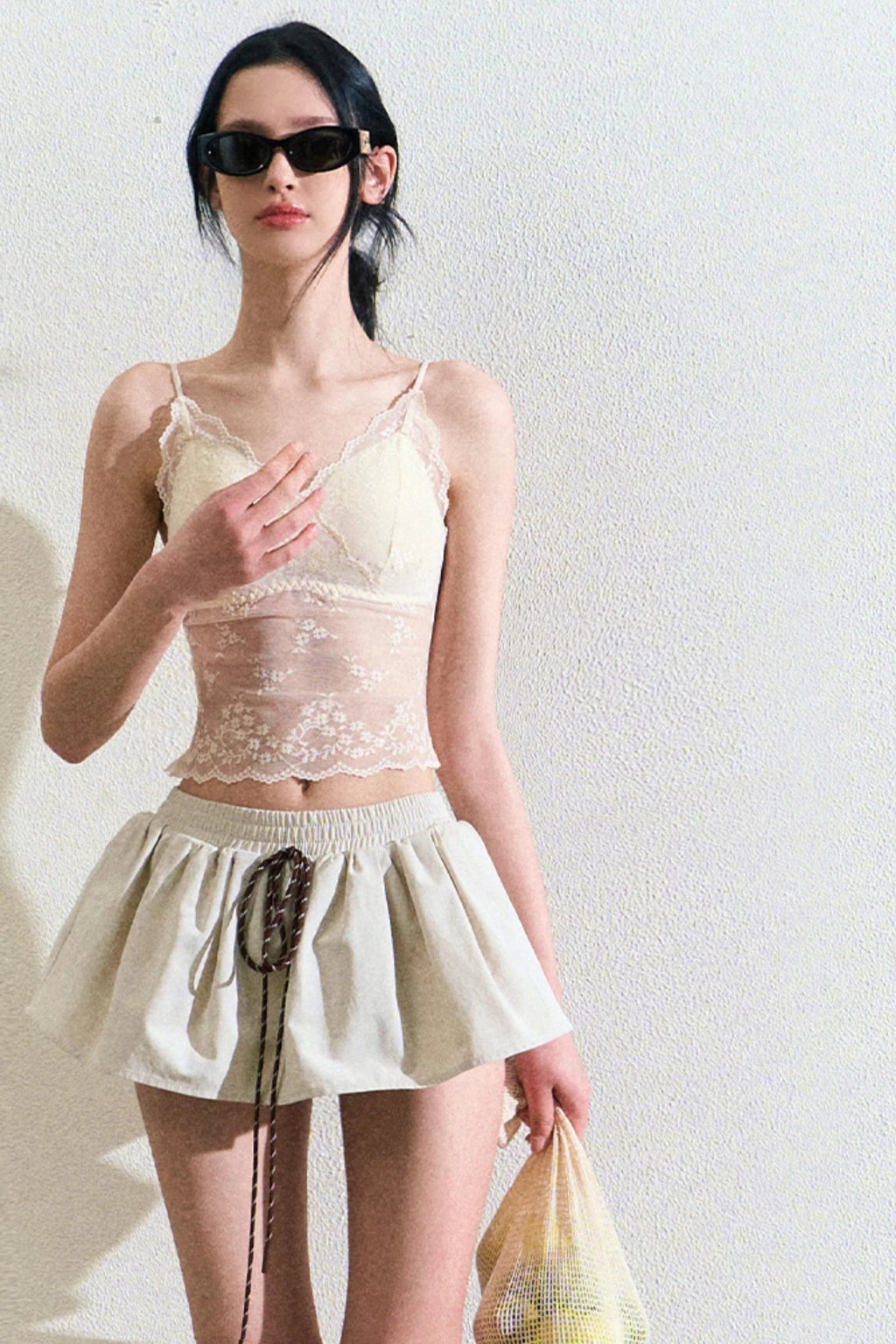Pure Lace Strap Slim Underwear Top
