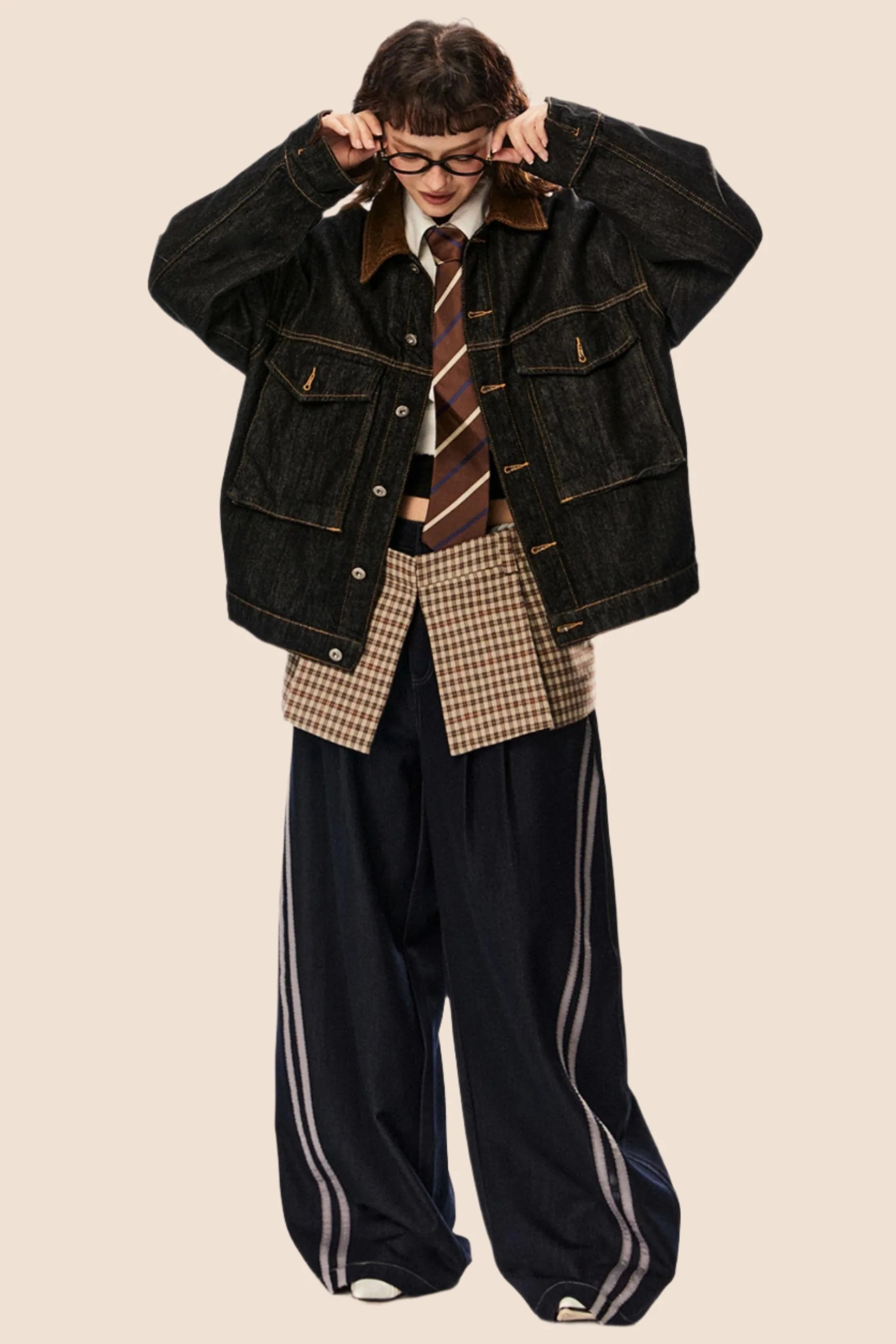 Retro Cropped Denim Cargo Jacket