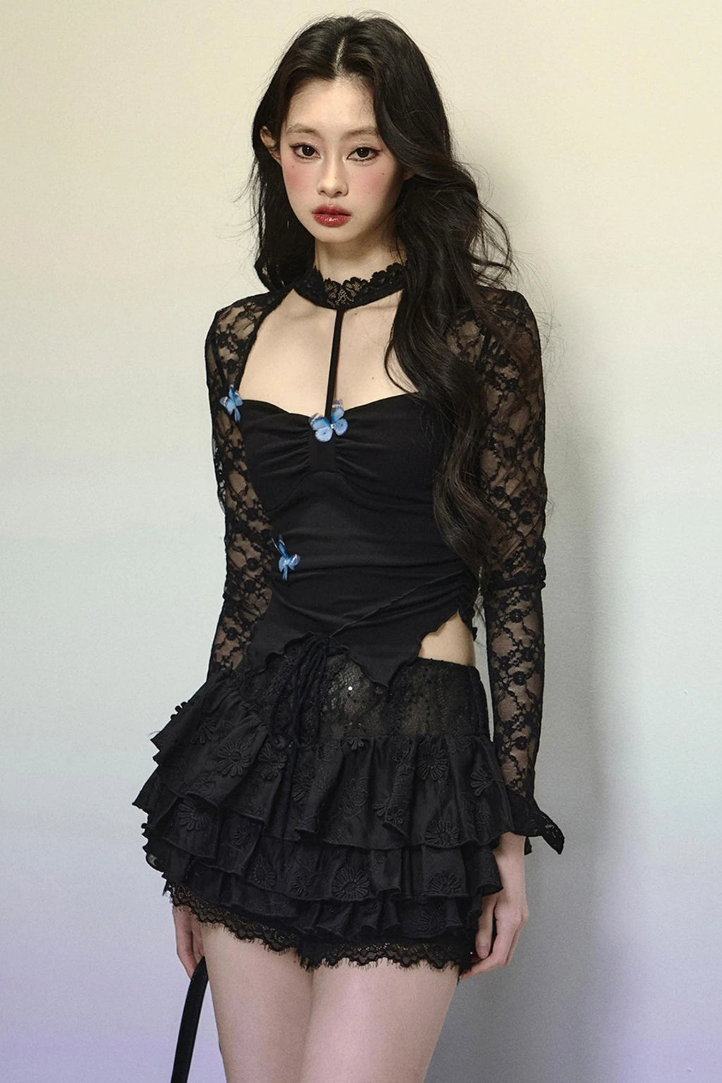 High-Waisted Jacquard Short Skirt