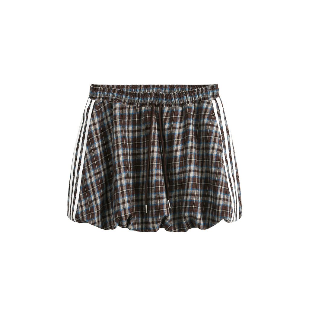 Short Loose Plaid Jacket & Skirt Set-Up