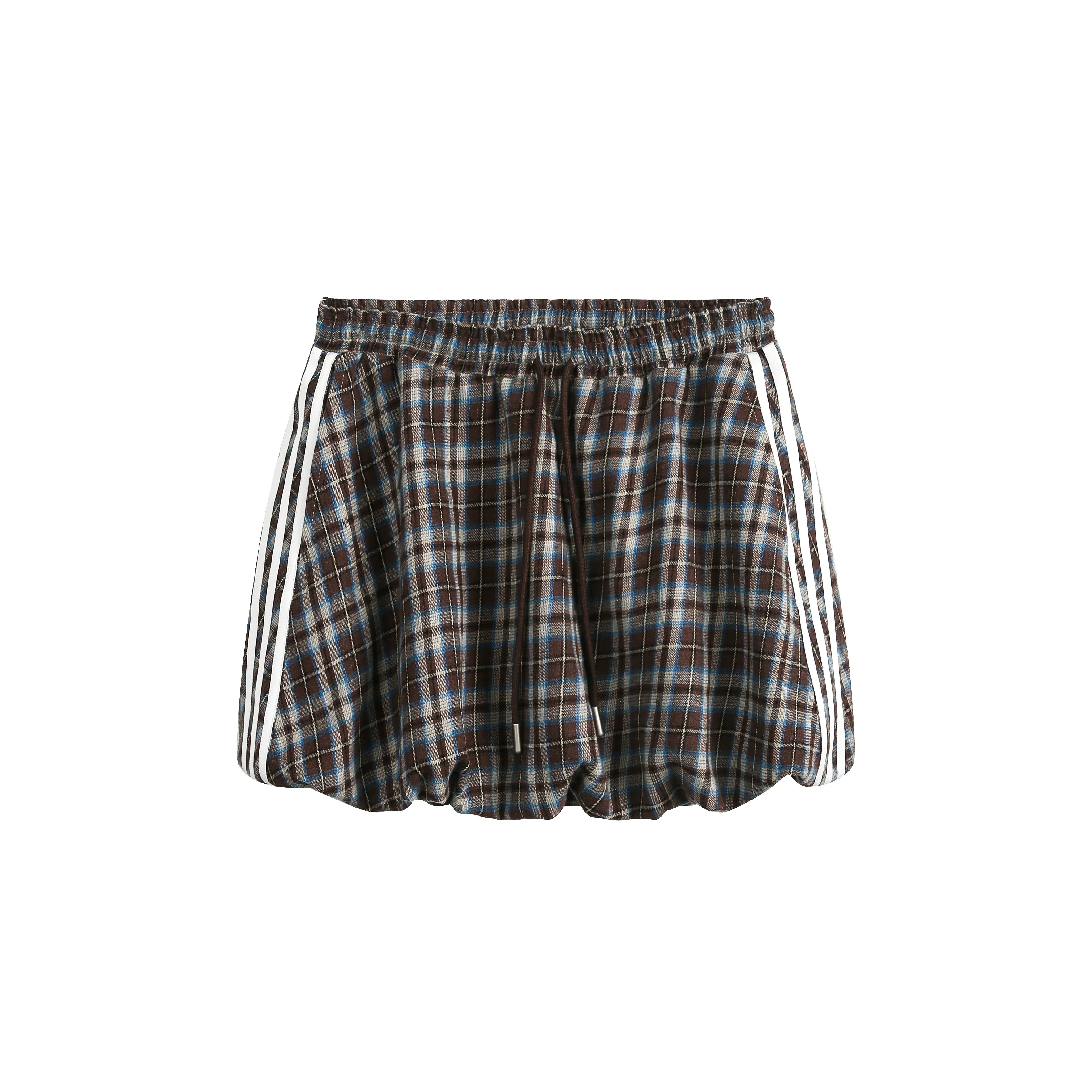Short Loose Plaid Jacket & Skirt Set-Up